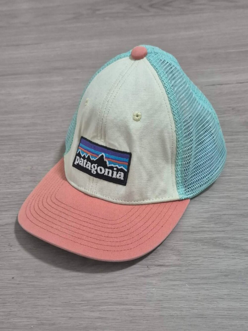 Colorblock Patagonia Trucker Hat Snapback Cap Cream Mint Coral Unisex